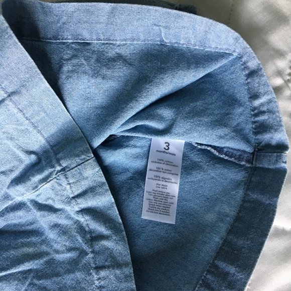 ⚪ 3/$15 Carter's baby girl 3 mo embroidered long sleeved chambray tunic - Picture 10 of 11